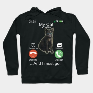 My Cat is Calling - Funny Mobile Phone Screen Hoodie